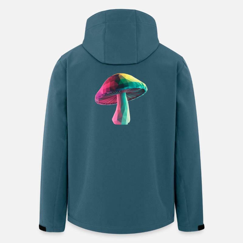 Champignon - Logo Low Poly cool - Veste softshell homme en polyester recyclé Stanley/Stella - bleu pétrole foncé