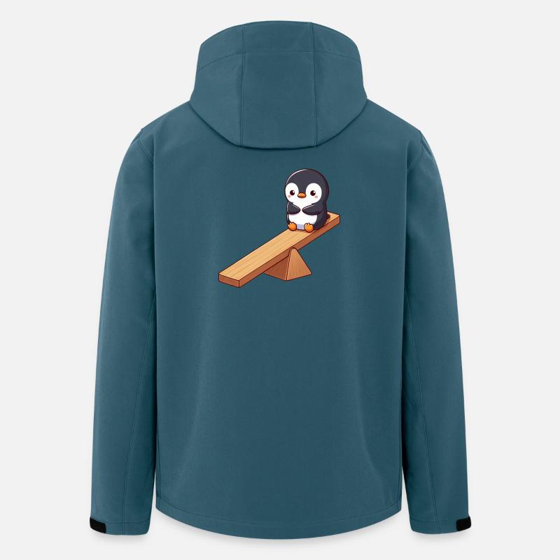 Mignon pingouin dessin animé amis amitié - Veste softshell homme en polyester recyclé Stanley/Stella - bleu pétrole foncé