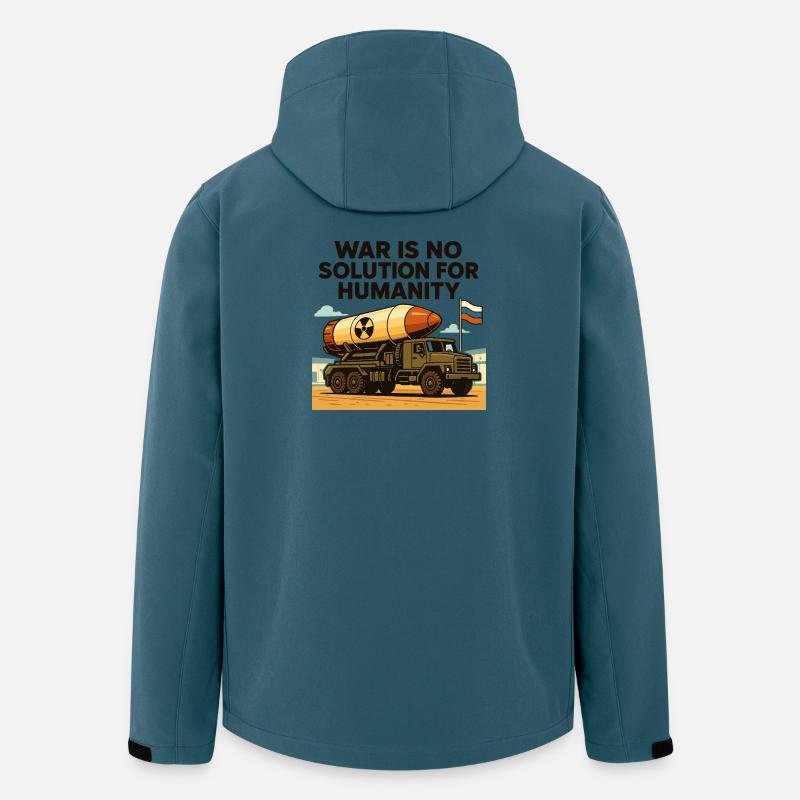 Krieg ist keine Lösung - Recycelte Männer Softshell-Jacke von Stanley/Stella - Dunkles Petrol