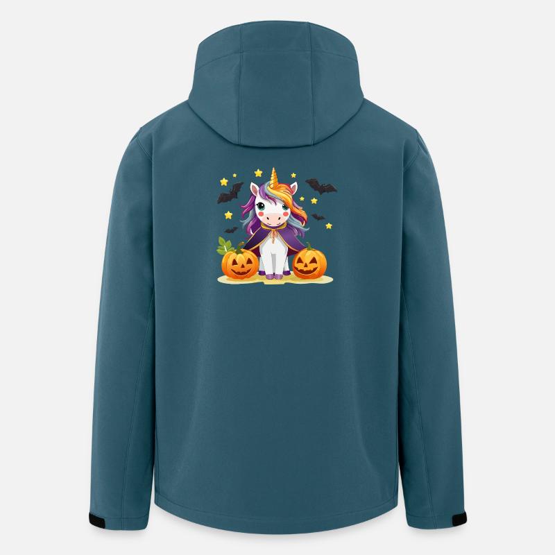 Halloween Einhorn mit Zaubercape - Recycelte Männer Softshell-Jacke von Stanley/Stella - Dunkles Petrol