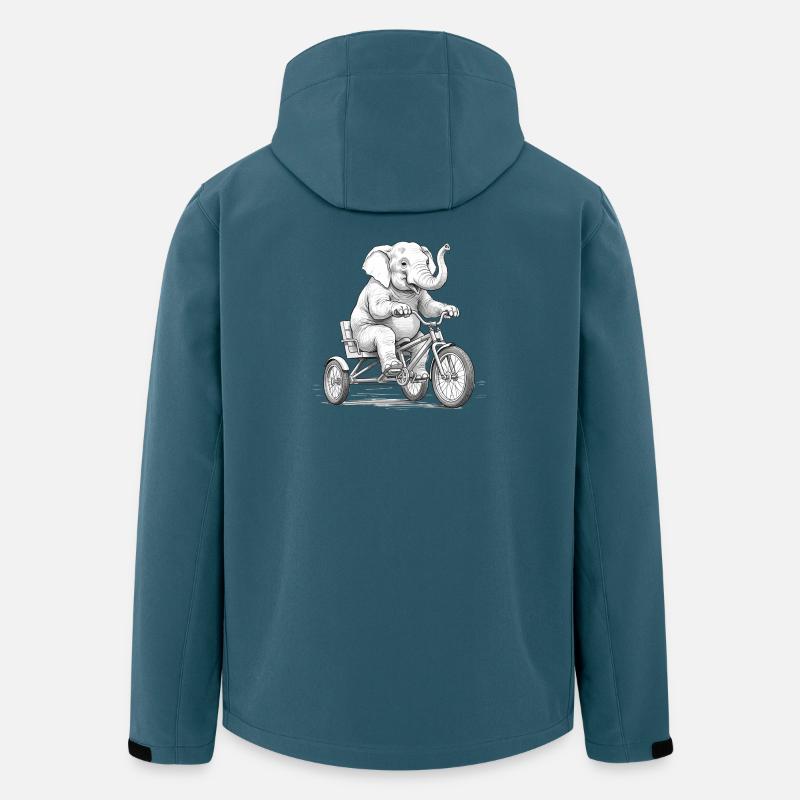 Elefant auf einem Dreirad - Recycelte Männer Softshell-Jacke von Stanley/Stella - Dunkles Petrol