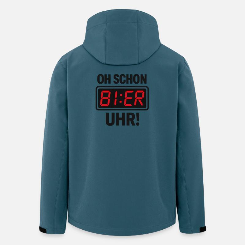 Lustiges Bier-Uhr Spruchmotiv - Recycelte Männer Softshell-Jacke von Stanley/Stella - Dunkles Petrol