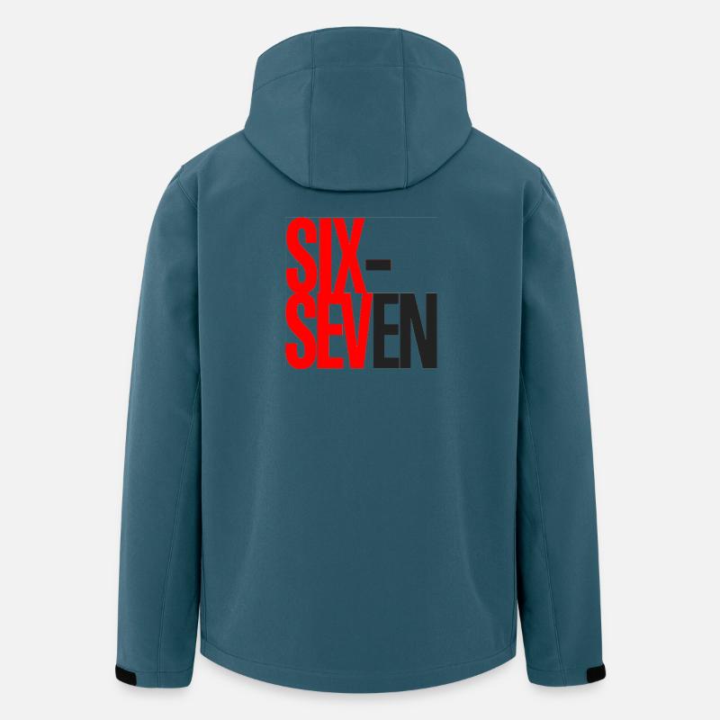 Sechs- und Sieben-Typografie-Logo - Recycelte Männer Softshell-Jacke von Stanley/Stella - Dunkles Petrol
