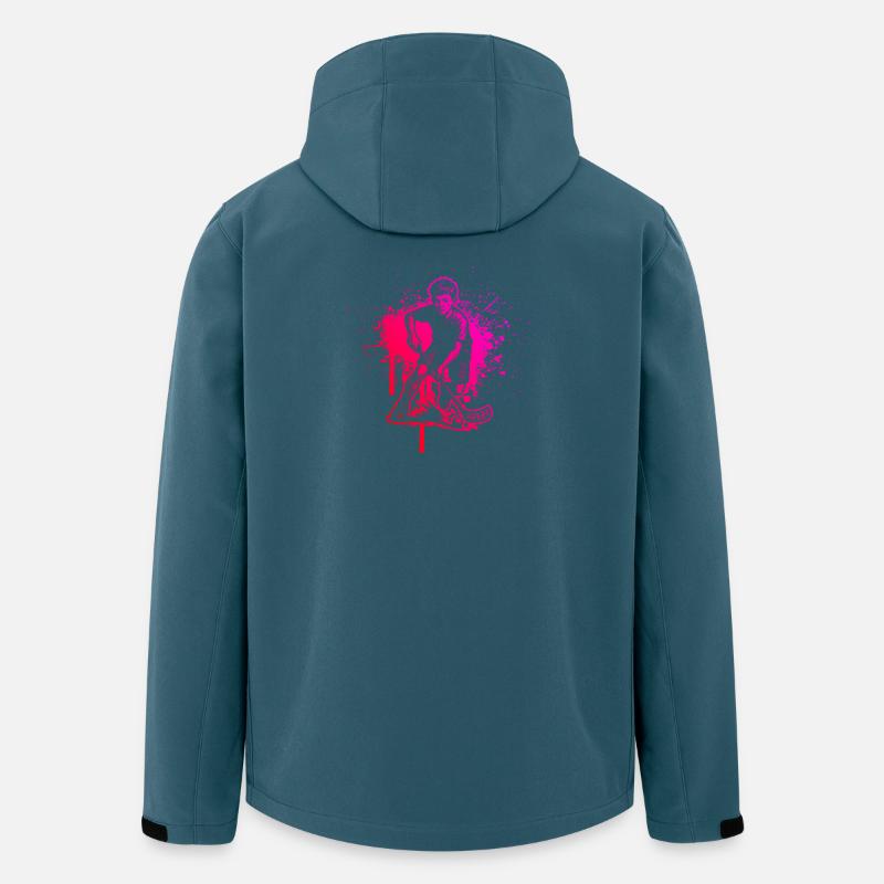 Déclaration directe de floorball - Veste softshell homme en polyester recyclé Stanley/Stella - bleu pétrole foncé