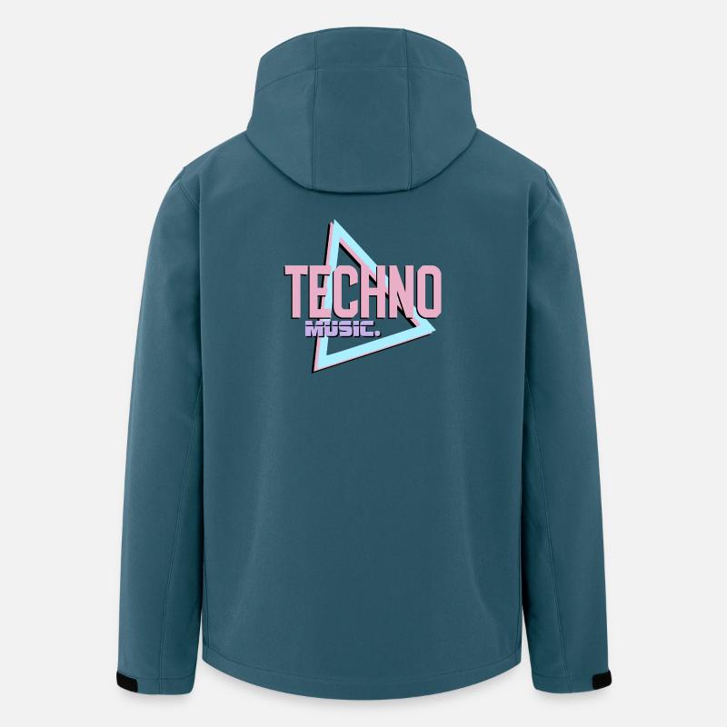 Techno Neon Retro-Logo - Recycelte Männer Softshell-Jacke von Stanley/Stella - Dunkles Petrol