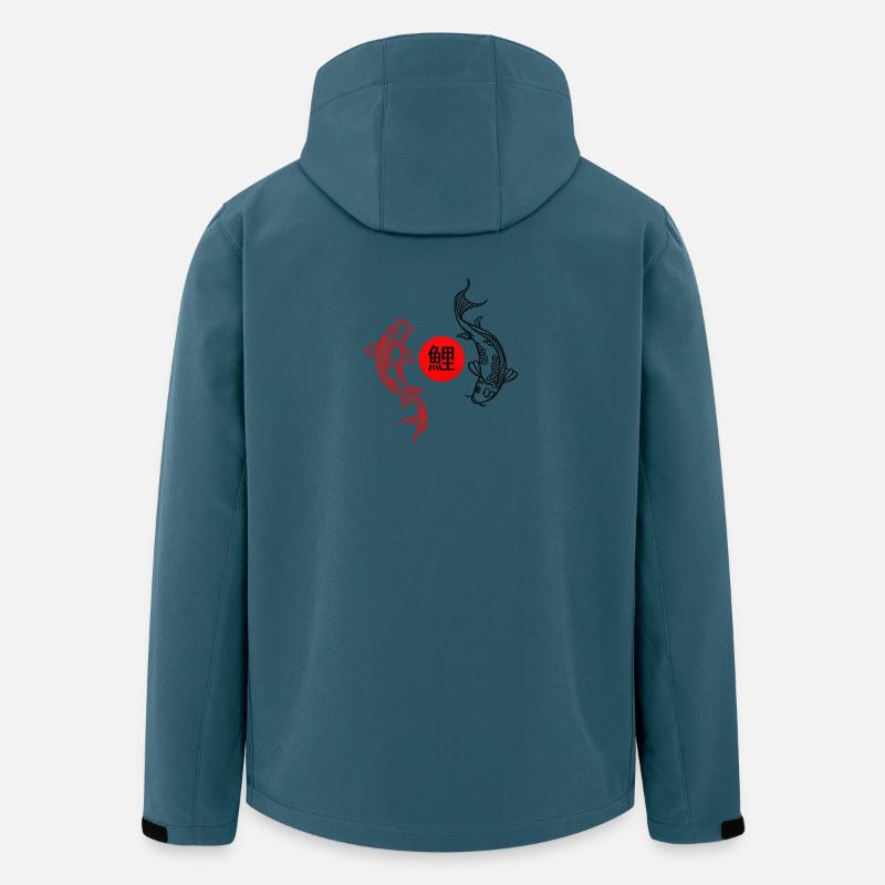 Koi im roten Zen-Kreis - Recycelte Männer Softshell-Jacke von Stanley/Stella - Dunkles Petrol