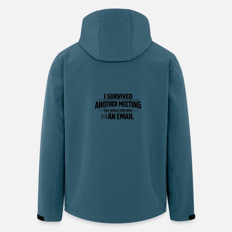 I Survived Another Meeting - Recycelte Männer Softshell-Jacke von Stanley/Stella - Dunkles Petrol