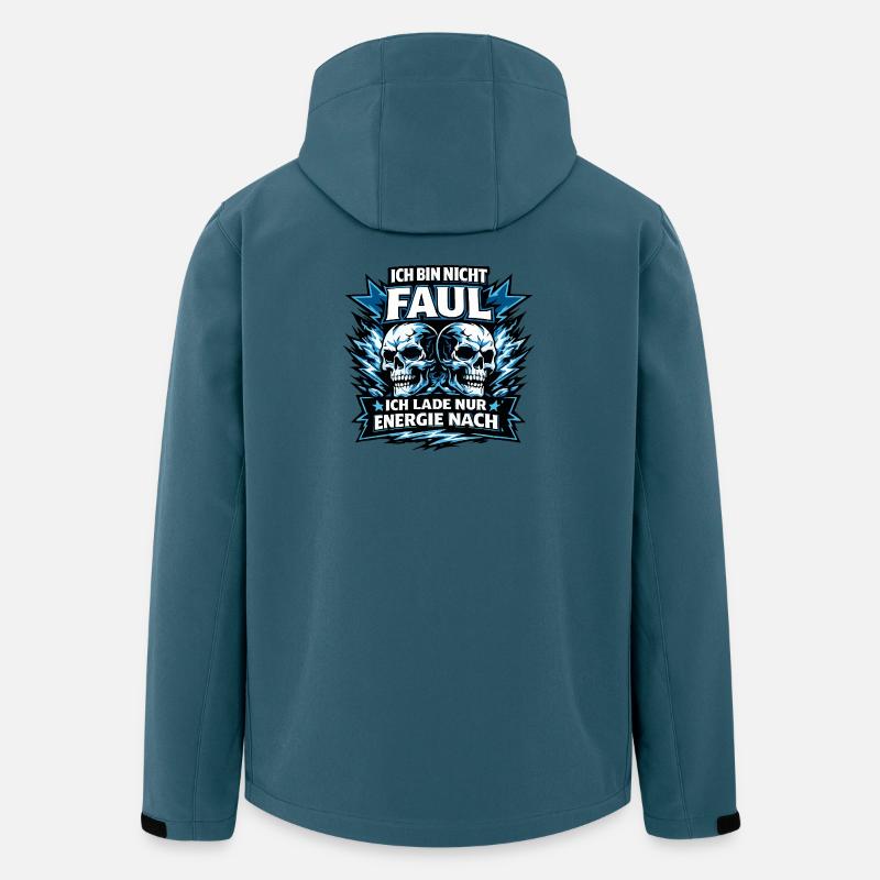 Ich lade Energie nach Totenköpfe - Recycelte Männer Softshell-Jacke von Stanley/Stella - Dunkles Petrol