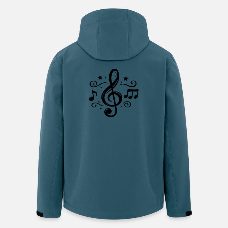 Notenschlüssel Musiknoten - Recycelte Männer Softshell-Jacke von Stanley/Stella - Dunkles Petrol
