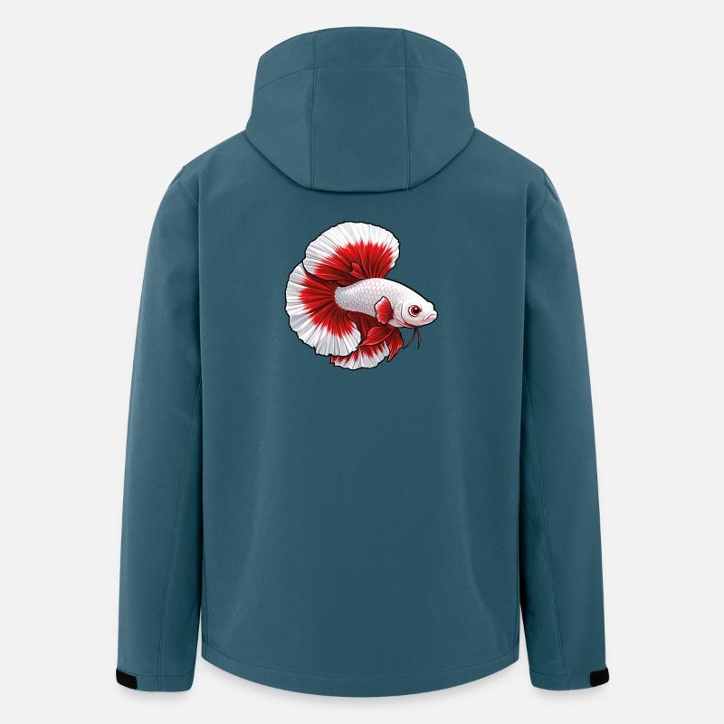 Red White Kampffisch - Recycelte Männer Softshell-Jacke von Stanley/Stella - Dunkles Petrol