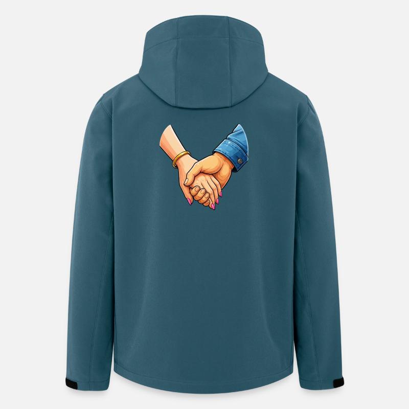 Hände Zusammen Paar - Recycelte Männer Softshell-Jacke von Stanley/Stella - Dunkles Petrol
