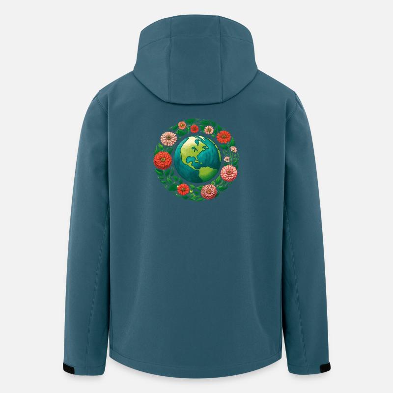 Erde in Blühendem Ring - Recycelte Männer Softshell-Jacke von Stanley/Stella - Dunkles Petrol