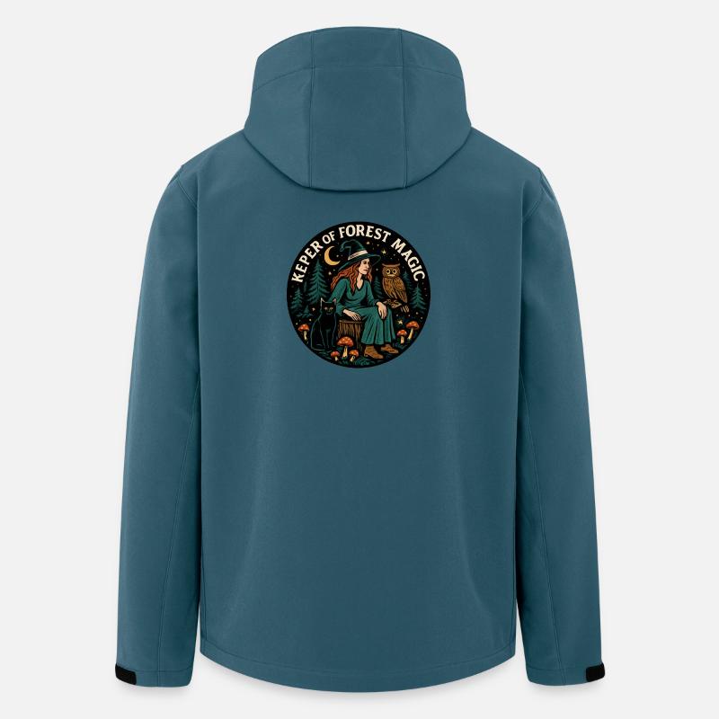 Waldzauber Waldhexe Patch - Recycelte Männer Softshell-Jacke von Stanley/Stella - Dunkles Petrol