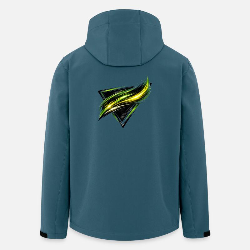 Leotardontwerp Streep Groen Geel Sportief Stijl - Heren softshell jas van gerecycled polyester Stanley/Stella - donker petrol