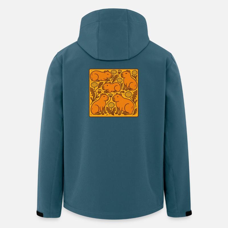 Chœur de Capybara en fleurs - Veste softshell homme en polyester recyclé Stanley/Stella - bleu pétrole foncé
