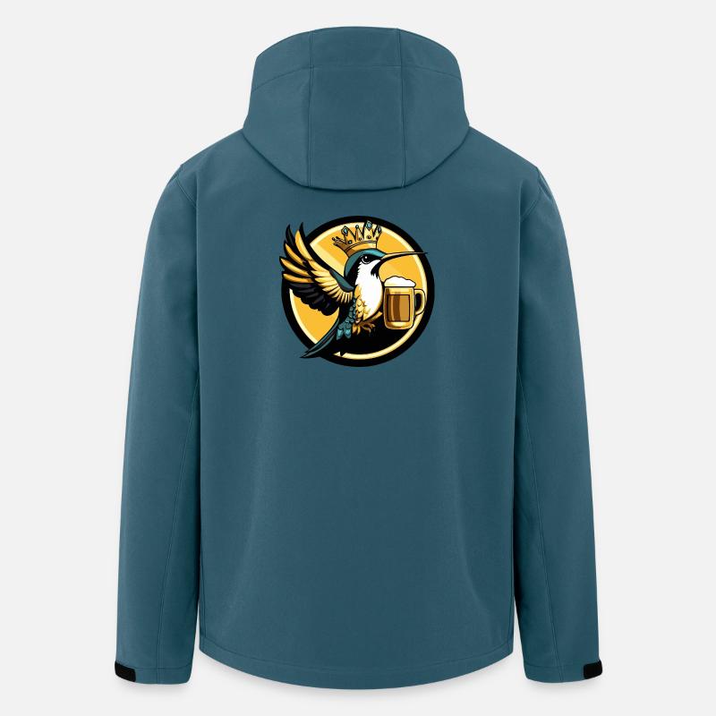 Kolibri Vogel Bier Lustig - Recycelte Männer Softshell-Jacke von Stanley/Stella - Dunkles Petrol