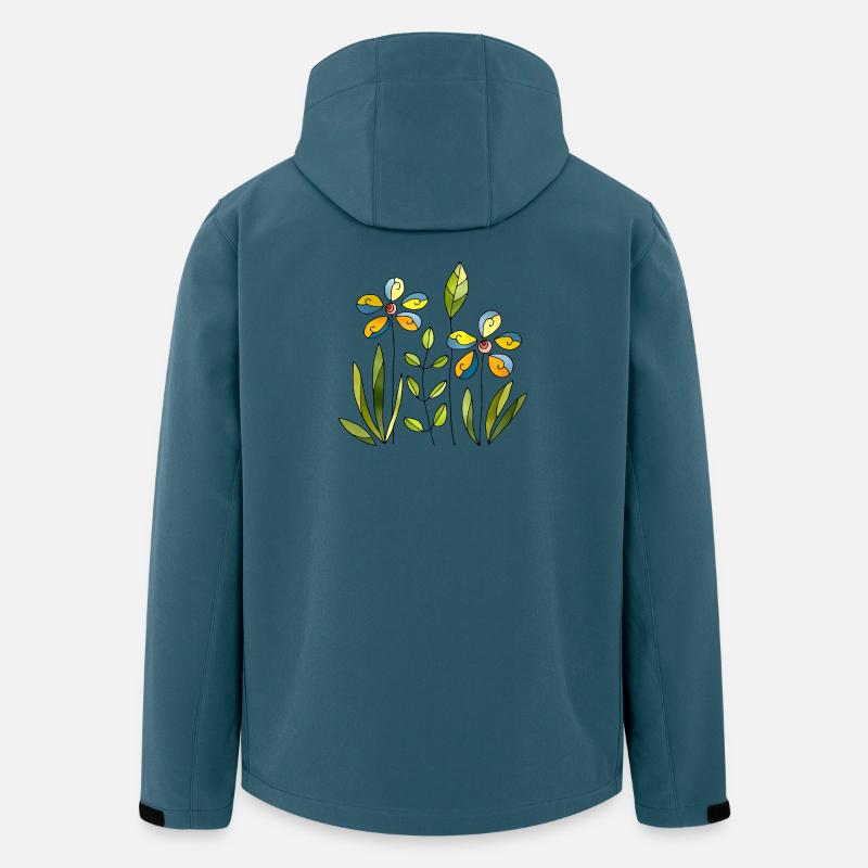 Blumen - Recycelte Männer Softshell-Jacke von Stanley/Stella - Dunkles Petrol
