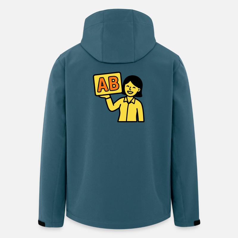 Lehrerin Grundschule ABC Vektor - Recycelte Männer Softshell-Jacke von Stanley/Stella - Dunkles Petrol