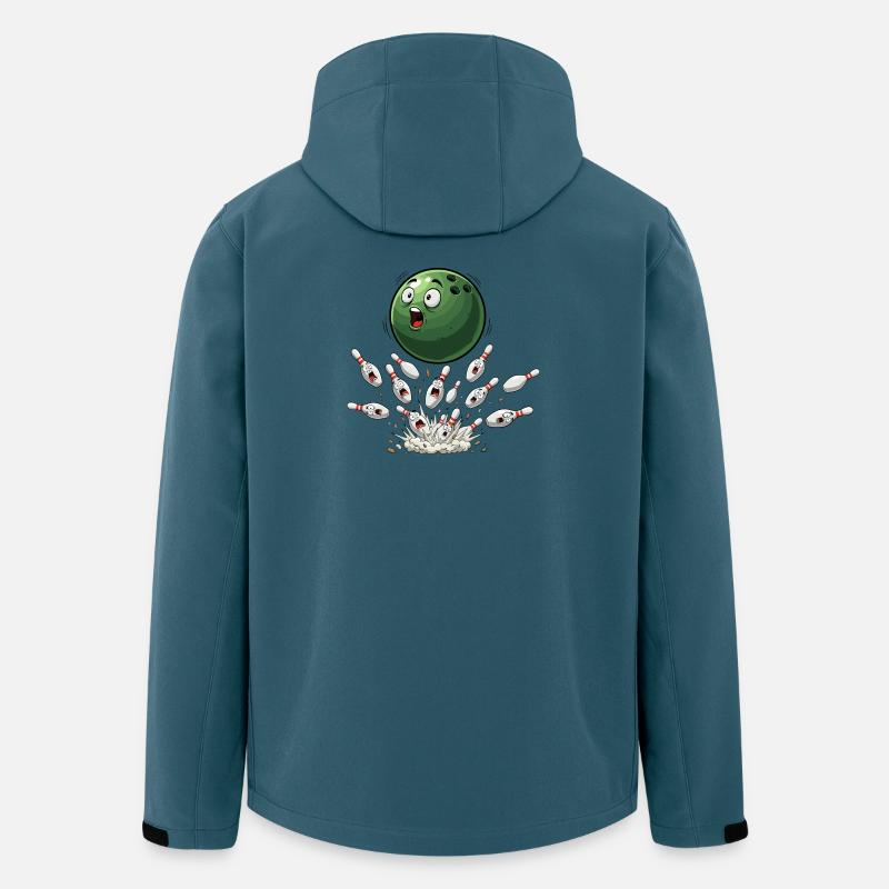 Grüne Bowlingkugel trifft Pins - Recycelte Männer Softshell-Jacke von Stanley/Stella - Dunkles Petrol