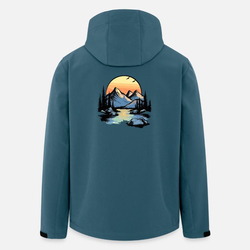 Berge Natur - Recycelte Männer Softshell-Jacke von Stanley/Stella - Dunkles Petrol
