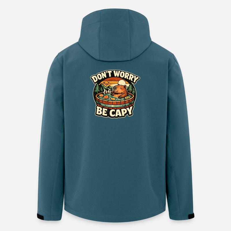 Capybara Whirlpool Abend - Recycelte Männer Softshell-Jacke von Stanley/Stella - Dunkles Petrol