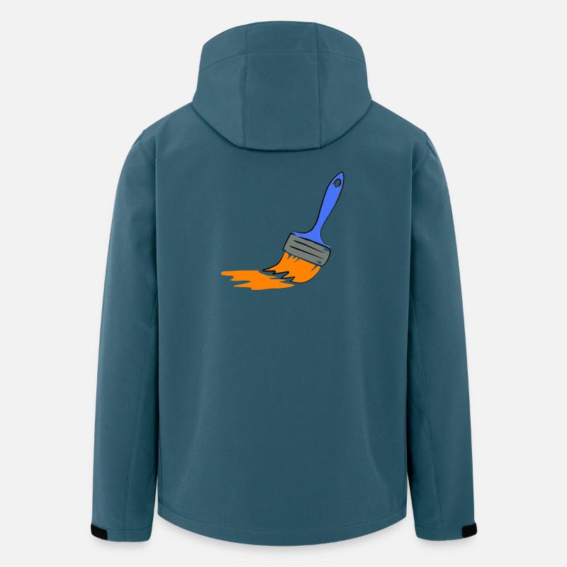 Künstlerischer Pinsel-Applikation - Recycelte Männer Softshell-Jacke von Stanley/Stella - Dunkles Petrol