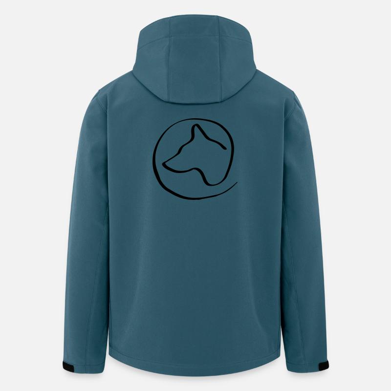 Hundekopf im Kreis - Recycelte Männer Softshell-Jacke von Stanley/Stella - Dunkles Petrol