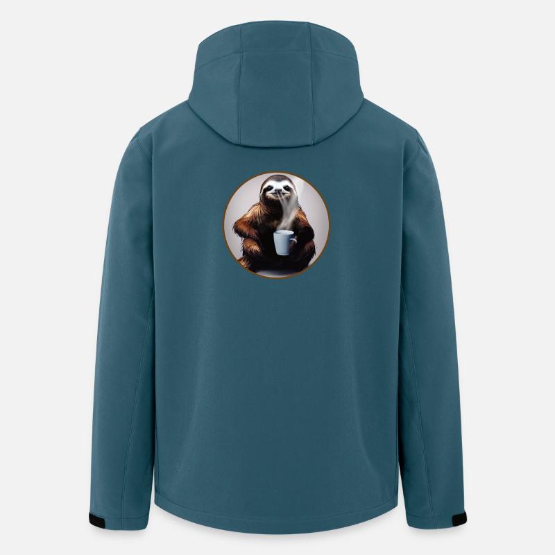 Faultier mit Kaffee - Recycelte Männer Softshell-Jacke von Stanley/Stella - Dunkles Petrol