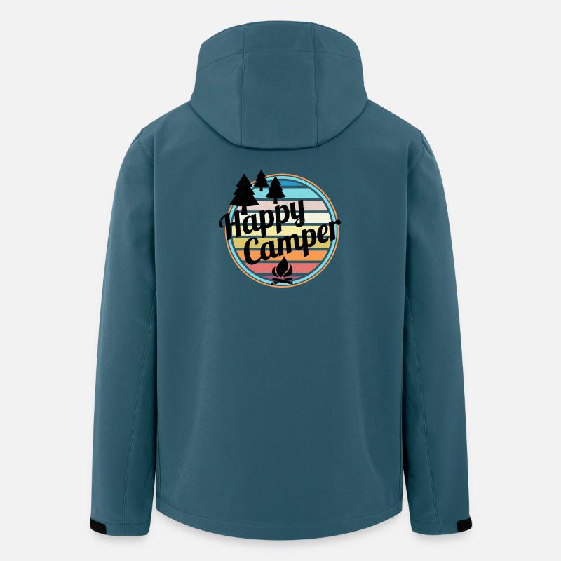 Happy Camper Retro Camping Design - Recycelte Männer Softshell-Jacke von Stanley/Stella - Dunkles Petrol