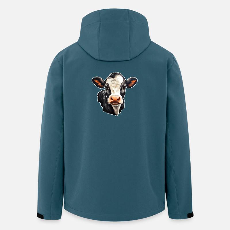 Holsteiner Kalb Bauernhof Geschenk LandwirtKuhkopf - Recycelte Männer Softshell-Jacke von Stanley/Stella - Dunkles Petrol
