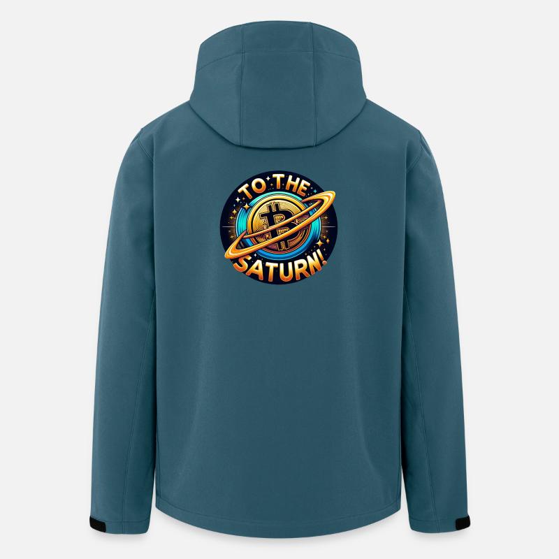 Crypto BTC à Saturne ! - Veste softshell homme en polyester recyclé Stanley/Stella - bleu pétrole foncé