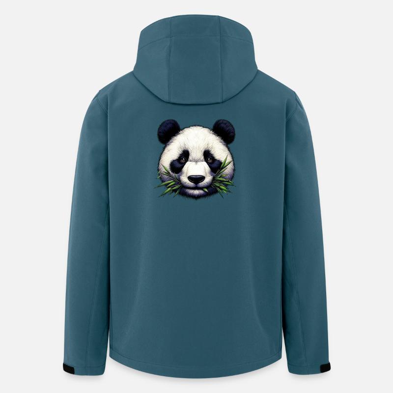 Panda Eats Bamboo and Leaves - Men’s Recycled Softshell Jacket by Stanley/Stella - stargazer