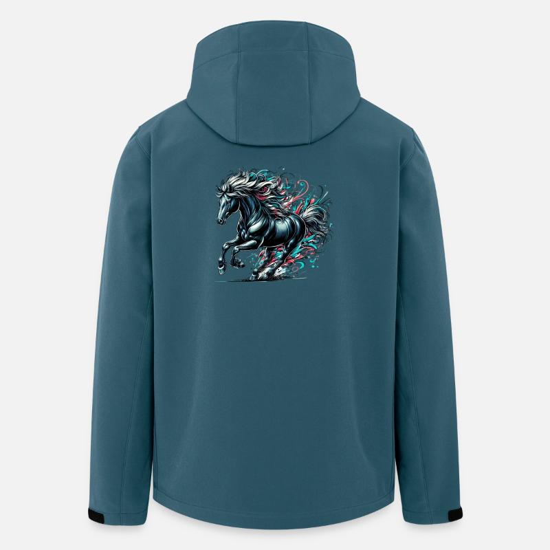 Cheval - Veste softshell homme en polyester recyclé Stanley/Stella - bleu pétrole foncé