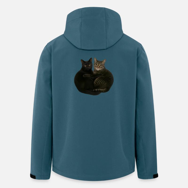 Zwei Katzen beim Kuscheln - Recycelte Männer Softshell-Jacke von Stanley/Stella - Dunkles Petrol