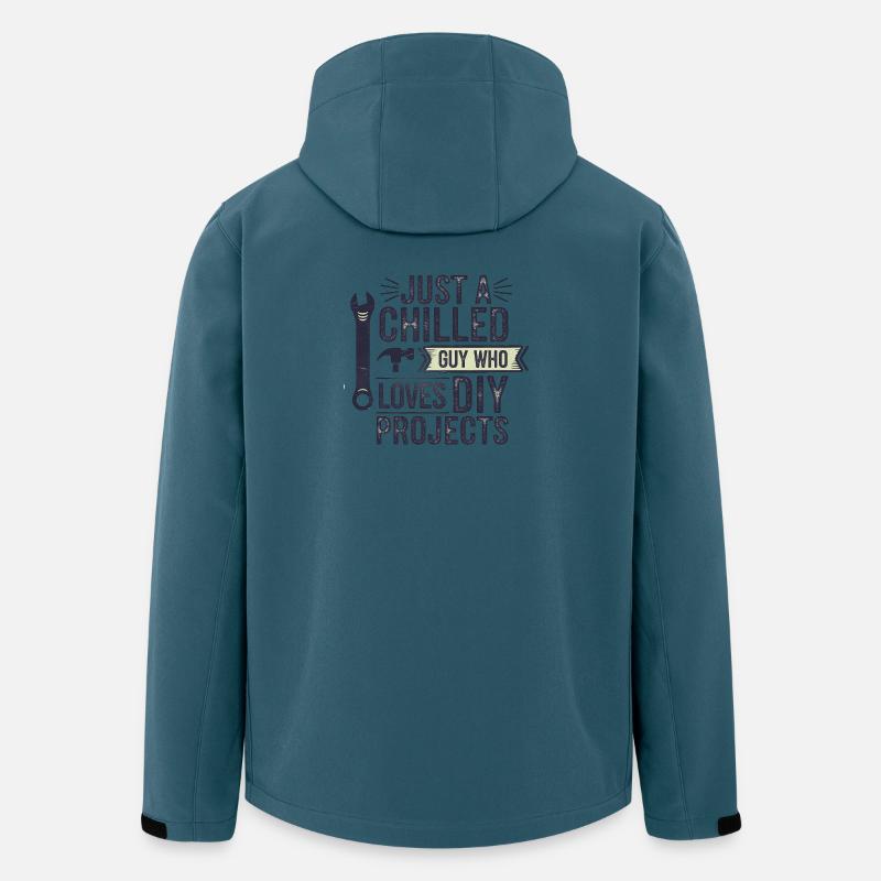 Chilliger Heimwerker-Typ, lustiger Spruch - Recycelte Männer Softshell-Jacke von Stanley/Stella - Dunkles Petrol