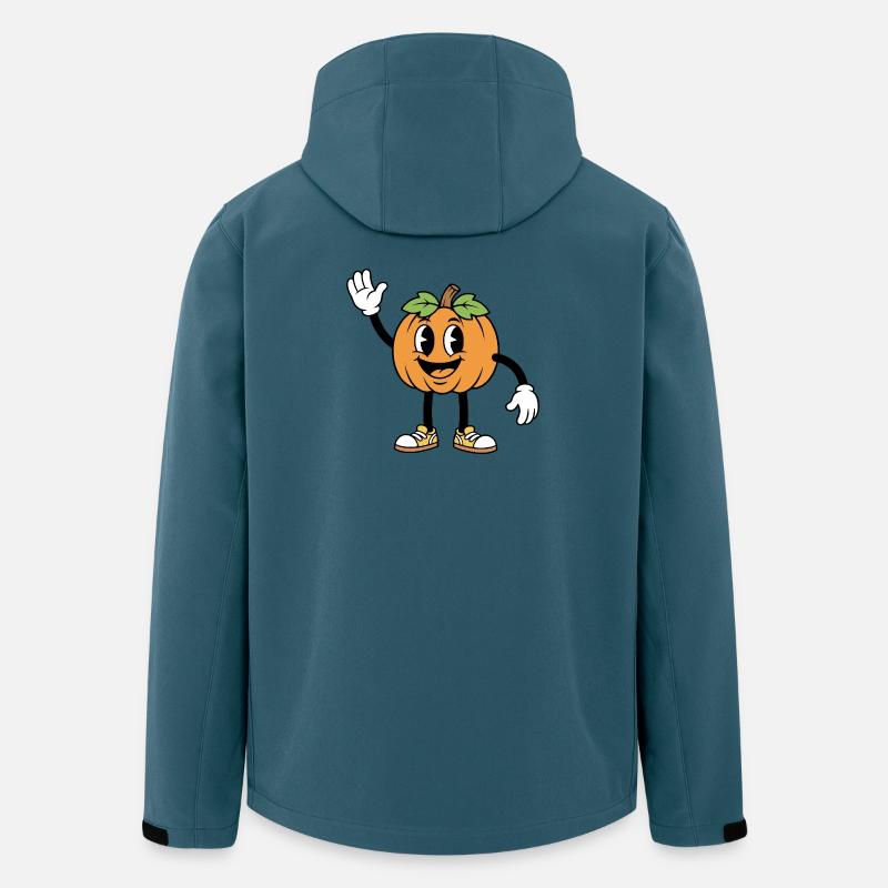 Dessin animé de citrouille d’Halloween - Veste softshell homme en polyester recyclé Stanley/Stella - bleu pétrole foncé