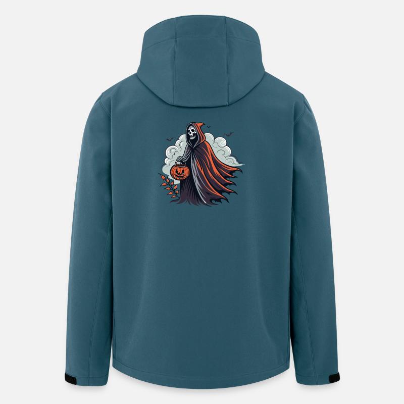 Halloween Sensenmann mit Kürbis - Recycelte Männer Softshell-Jacke von Stanley/Stella - Dunkles Petrol