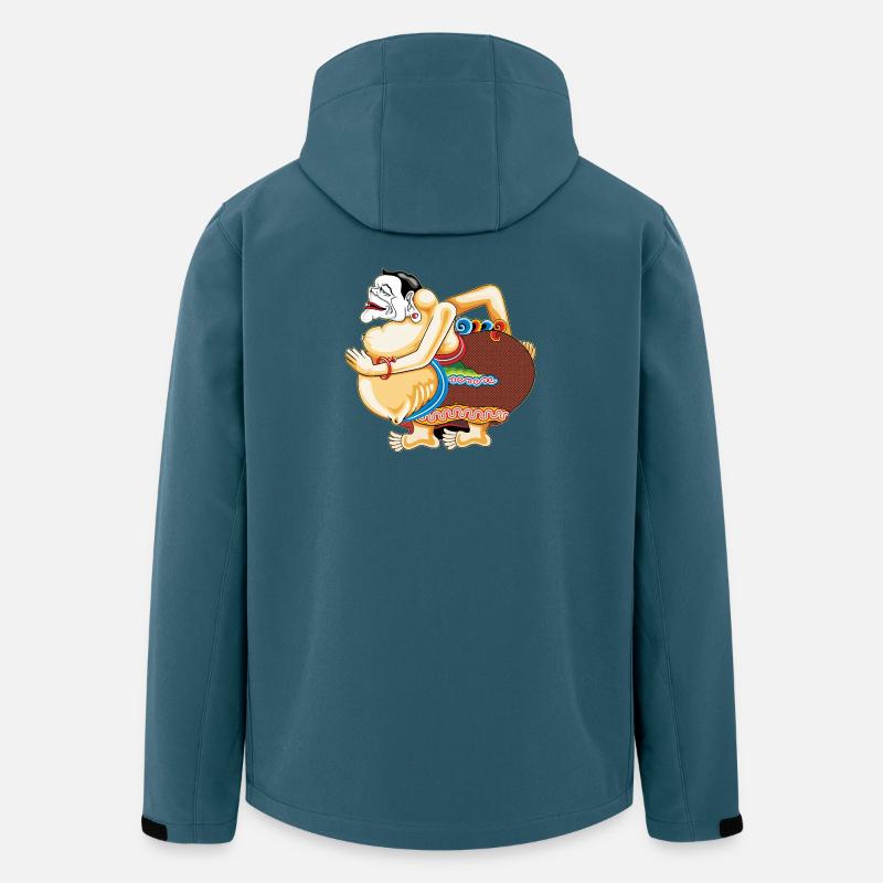 Lebendige Hula-Karikatur - Recycelte Männer Softshell-Jacke von Stanley/Stella - Dunkles Petrol