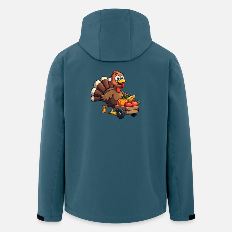 Thanksgiving Lustiger Thanksgiving Truthahn - Recycelte Männer Softshell-Jacke von Stanley/Stella - Dunkles Petrol