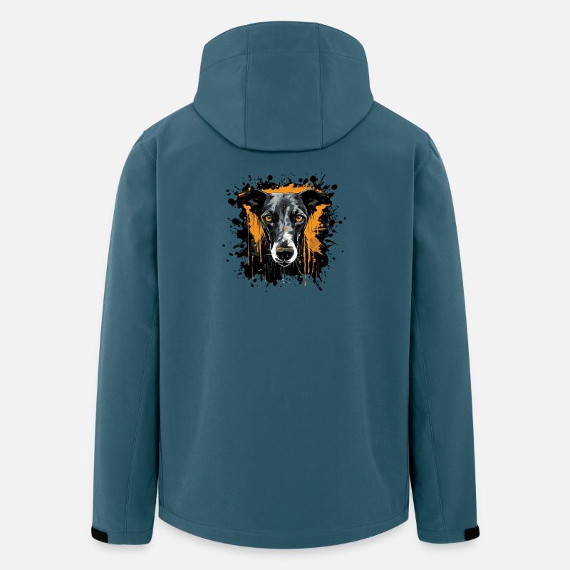 Hundeporträt Spritzkunst - Recycelte Männer Softshell-Jacke von Stanley/Stella - Dunkles Petrol