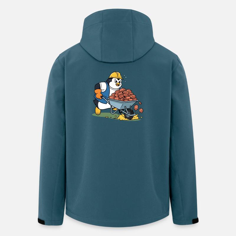 Süßer Pinguin Handwerker Bauarbeiter Baustelle - Recycelte Männer Softshell-Jacke von Stanley/Stella - Dunkles Petrol