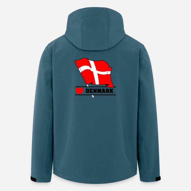 DÄNEMARK – Flagge mit Herz - Recycelte Männer Softshell-Jacke von Stanley/Stella - Dunkles Petrol