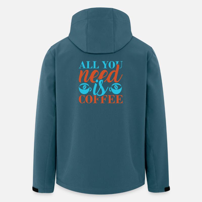 Kaffee: alles, was du brauchst - Recycelte Männer Softshell-Jacke von Stanley/Stella - Dunkles Petrol