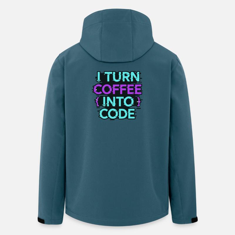 Ich verwandle Kaffee in Code - Recycelte Männer Softshell-Jacke von Stanley/Stella - Dunkles Petrol