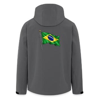 Brazil Flag - Men’s Recycled Softshell Jacket by Stanley/Stella - stargazer - Back - AI Model Male 185 light (185cm)