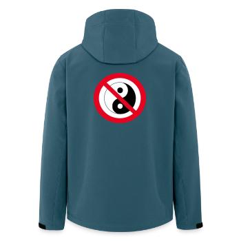 Verbotenes Yin-Yang: Anti-Balance-Symbol - Recycelte Männer Softshell-Jacke von Stanley/Stella - Dunkles Petrol - Hinten - AI Model Male 185 light (185cm)