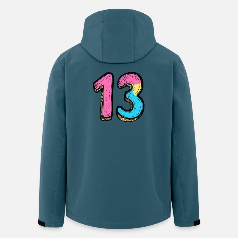 13 Zahl Bunt - Recycelte Männer Softshell-Jacke von Stanley/Stella - Dunkles Petrol