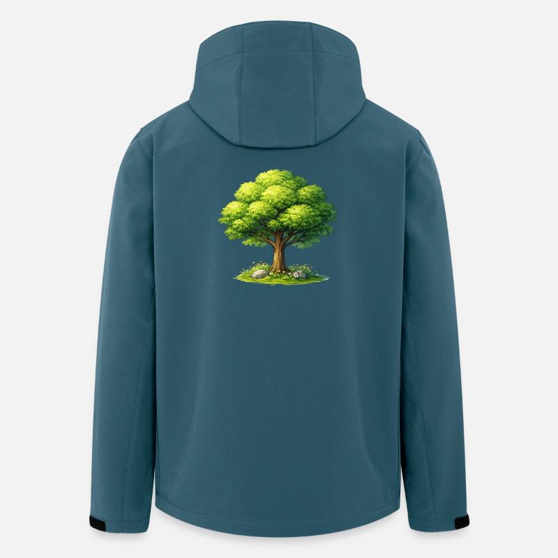 Baum im Sonnenlicht  - Recycelte Männer Softshell-Jacke von Stanley/Stella - Dunkles Petrol