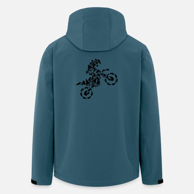 Motocross - Recycelte Männer Softshell-Jacke Discoverer von Stanley/Stella - Dunkles Petrol