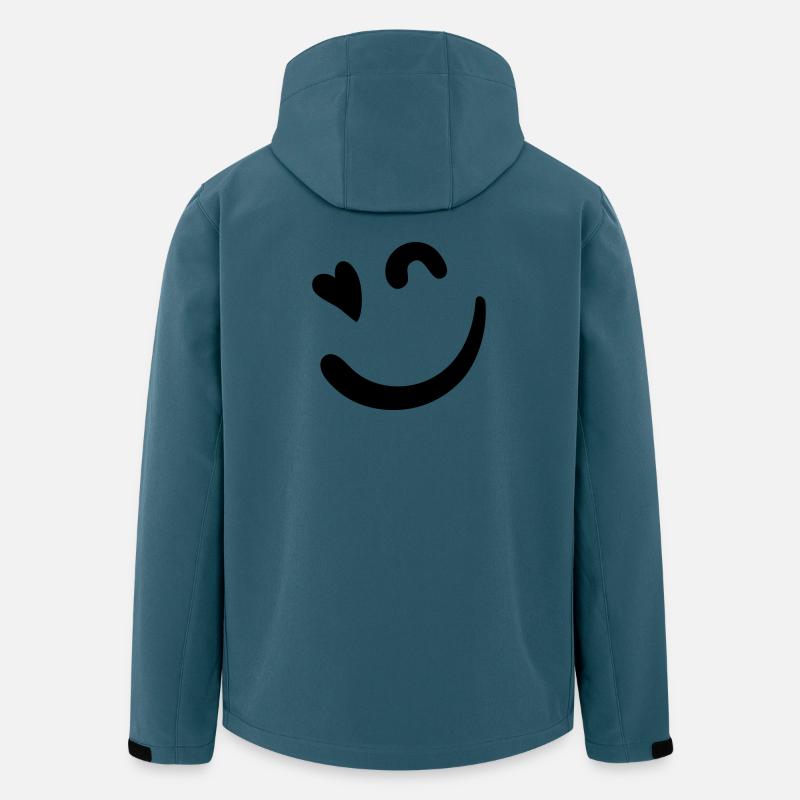 Logo Beacon – Vert néon - Veste softshell homme en polyester recyclé Stanley/Stella - bleu pétrole foncé